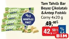 CORNY TAM TAHILLI BAR BEYAZ ÇİKOLATALI & ANTEP FISTIKLI 4X20 G
